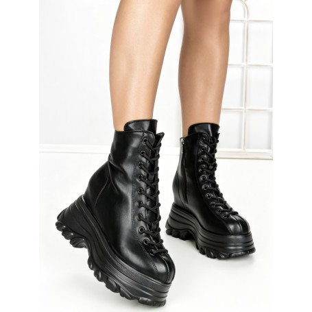 Ghete Dama cu Platforma 68WL7 BLACK | MEI
