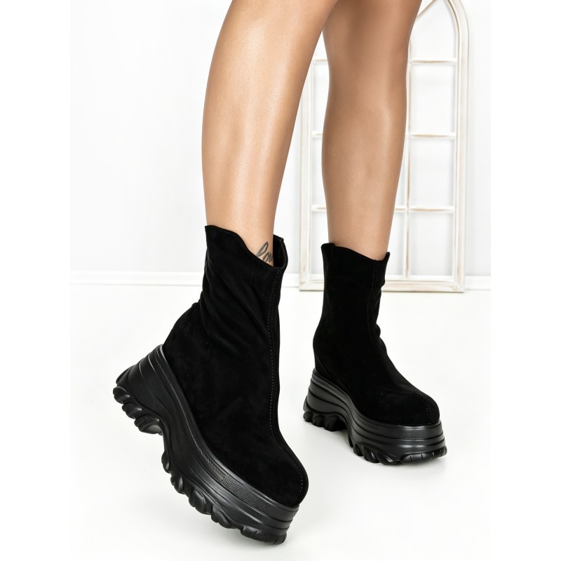 Ghete Dama cu Platforma 68WL6 BLACK | MEI