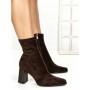 Botine cu Toc Gros 6GS11 DARK BROWN | MEI