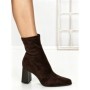 Botine cu Toc Gros 6GS11 DARK BROWN | MEI