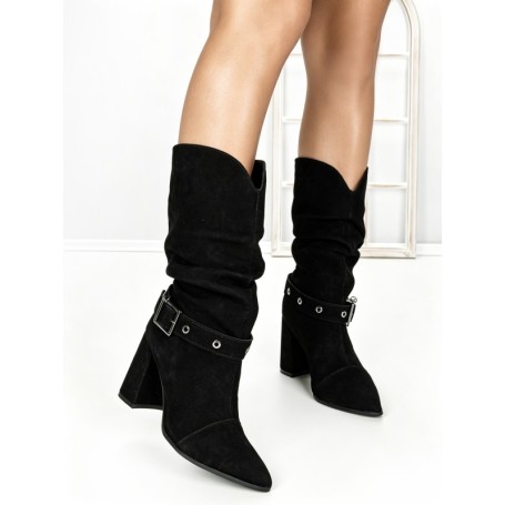 Ghete Dama din piele naturala 6GS9 BLACK | PANTOFUL