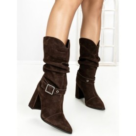 Ghete Dama din piele naturala 6GS9 DARK BROWN | PANTOFUL