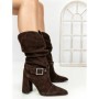 Ghete Dama din piele naturala 6GS9 DARK BROWN | PANTOFUL