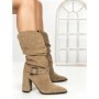 Ghete Dama din piele naturala 6GS9 KHAKI | PANTOFUL