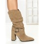 Ghete Dama din piele naturala 6GS9 KHAKI | PANTOFUL
