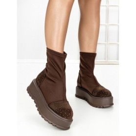 Ghete Dama cu Platforma 3AL78 DARK BROWN | MEI
