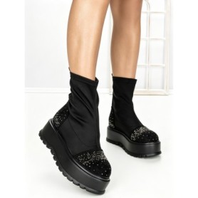 Ghete Dama cu Platforma 3AL78 BLACK-GUN | MEI