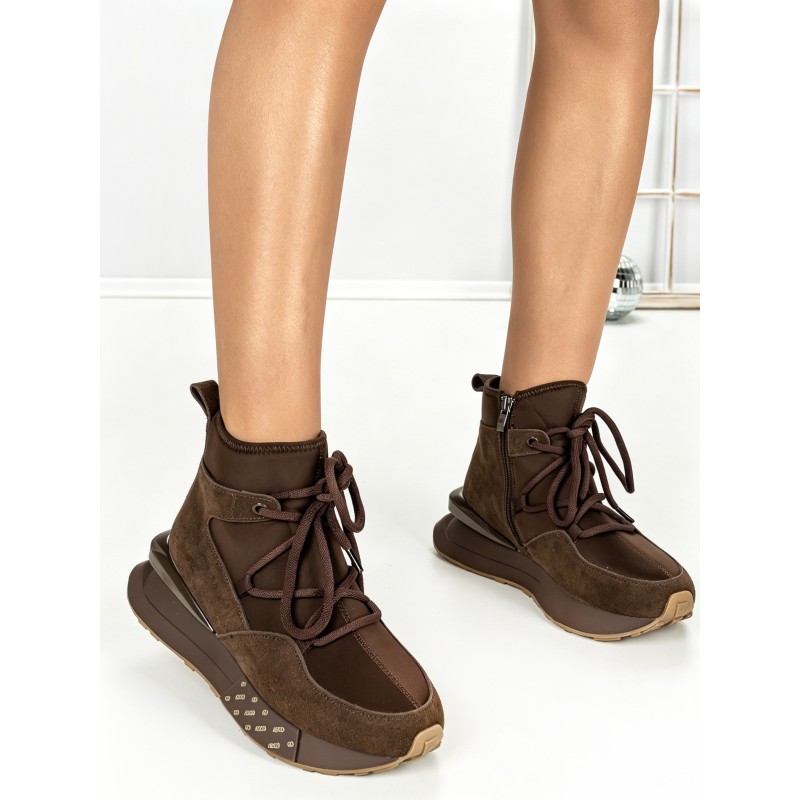 Ghete Dama din piele naturala 5SZ8 DARK BROWN | PANTOFUL