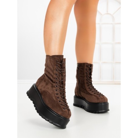 Ghete Dama cu Platforma 3AL77 DARK BROWN | MEI