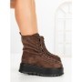 Ghete Dama cu Platforma 3AL77 DARK BROWN | MEI