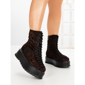 Ghete Dama cu Platforma 3AL77 BROWN-LEOPARD | MEI