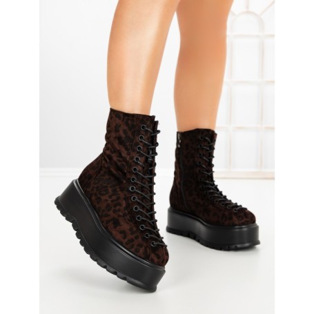 Ghete Dama cu Platforma 3AL77 BROWN-LEOPARD | MEI