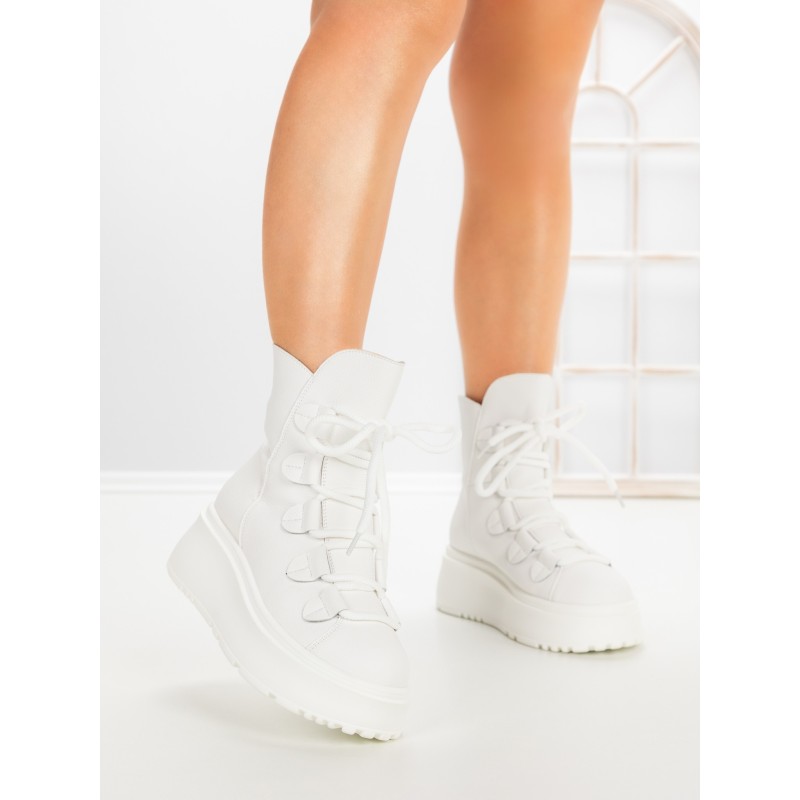 Ghete Dama cu Platforma 6ZP13 WHITE | MEI