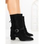 Botine cu Toc Gros 6AH32 BLACK | MEI