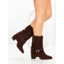 Botine cu Toc Gros 6AH32 BROWN | MEI