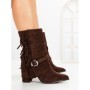 Botine cu Toc Gros 6AH32 BROWN | MEI