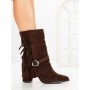 Botine cu Toc Gros 6AH32 BROWN | MEI