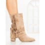 Botine cu Toc Gros 6AH32 KHAKI | MEI