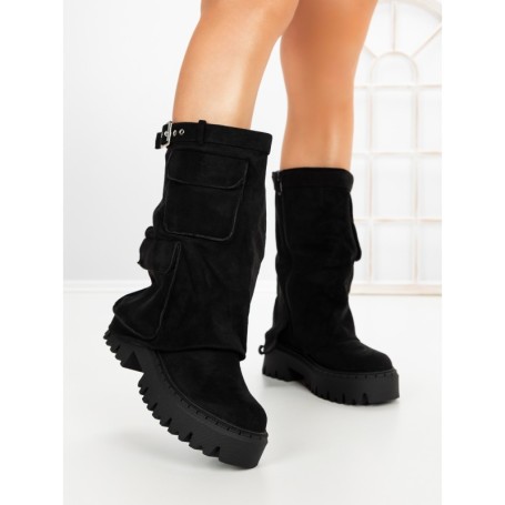 Ghete Dama cu Platforma 6AH27 BLACK | MEI