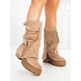 Ghete Dama cu Platforma 6AH27 KHAKI | MEI