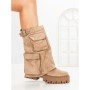 Ghete Dama cu Platforma 6AH27 KHAKI | MEI