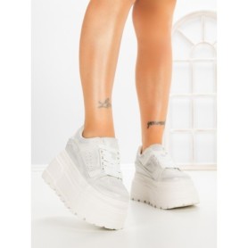 Pantofi Sport Dama cu Platforma 6208-9 WHITE | MEI