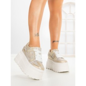 Pantofi Sport Dama cu Platforma 6208-9 CHAMPAGNE | MEI