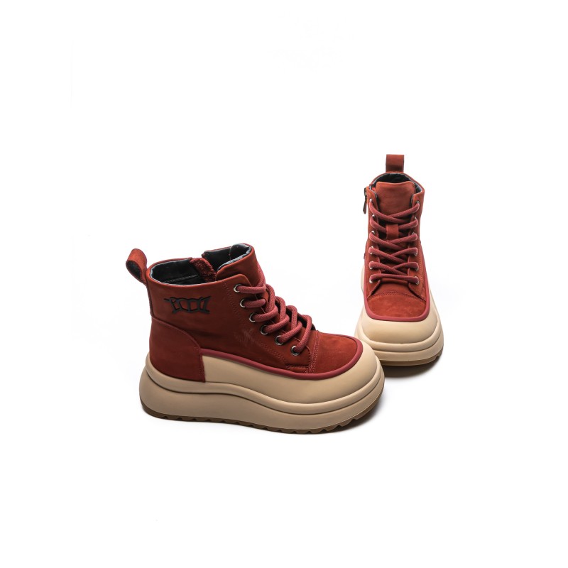 Ghete Dama din piele naturala 8361-2 RED | ADVANCER
