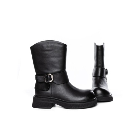 Ghete Dama din piele naturala 5160-2 BLACK | ADVANCER
