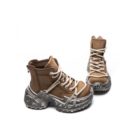 Ghete Dama din piele naturala 10806 YELLOW | ADVANCER