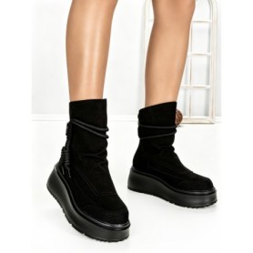 Ghete Dama din piele naturala 6ZP10 BLACK | PANTOFUL