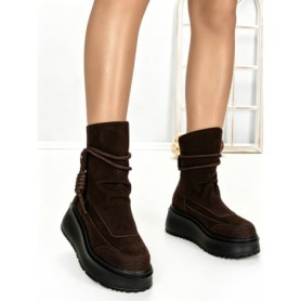 Ghete Dama din piele naturala 6ZP10 BROWN | PANTOFUL