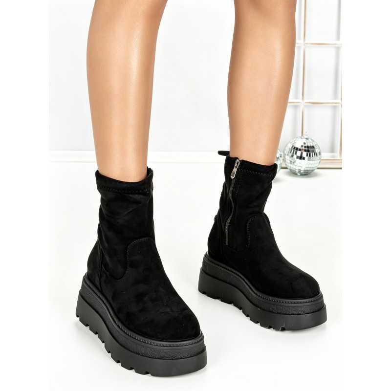 Ghete Dama cu Platforma 68WL35 BLACK | MEI