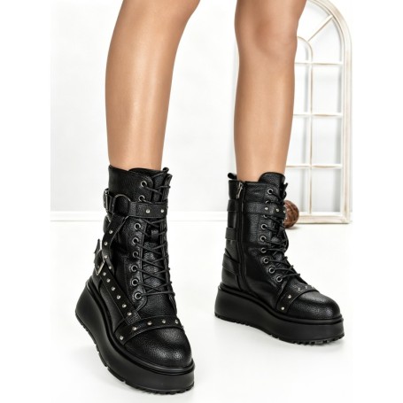 Ghete Dama cu Platforma 6ZP6 BLACK | MEI
