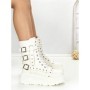 Ghete Dama cu Platforma 6ZP6 WHITE | MEI