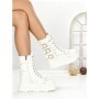 Ghete Dama cu Platforma 6ZP6 WHITE | MEI