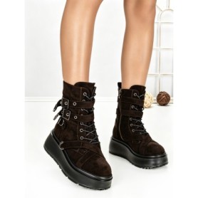 Ghete Dama cu Platforma 6ZP8 BROWN | MEI