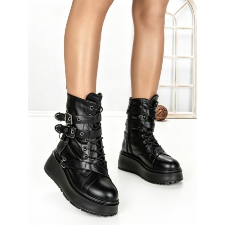 Ghete Dama cu Platforma 6ZP8 BLACK | MEI