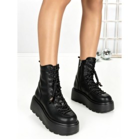 Ghete Dama cu Platforma 68WL37 BLACK | MEI
