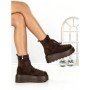 Ghete Dama cu Platforma 68WL37 DARK BROWN | MEI