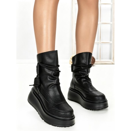 Ghete Dama cu Platforma 6ZP11 BLACK | MEI