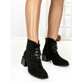 Botine cu Toc Gros 6AH30 BLACK | MEI