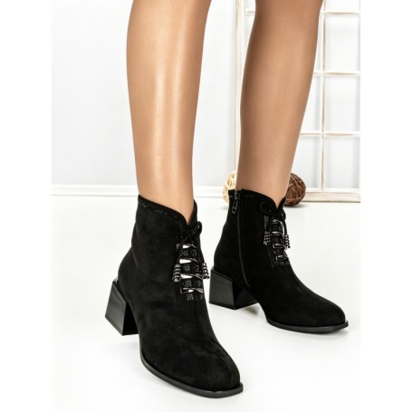 Botine cu Toc Gros 6AH30 BLACK | MEI