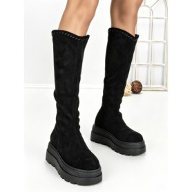 Cizme Dama cu Platforma 68WL25 BLACK | MEI