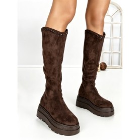 Cizme Dama cu Platforma 68WL25 DARK BROWN | MEI