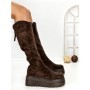 Cizme Dama cu Platforma 68WL25 DARK BROWN | MEI