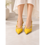 Pantofi cu Toc mic K726 YELLOW | ABLOOM