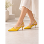 Pantofi cu Toc mic K726 YELLOW | ABLOOM