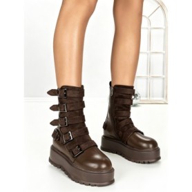 Ghete Dama cu Platforma 56WL2 DARK BROWN | MEI