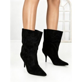 Botine cu Toc Subtire 6XKK3 BLACK | MEI